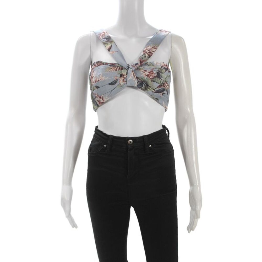 Zimmermann Womens Cropped Floral Sleeveless Viscose Silk Top Size 0